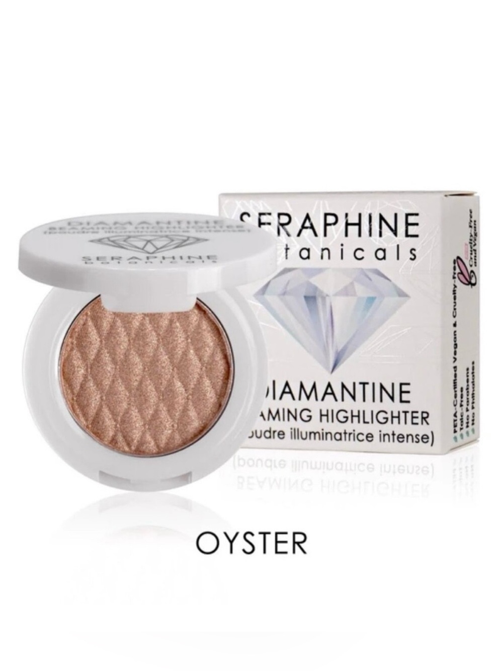 NEW Seraphine Botanicals Diamantine Beaming Highlighter- Oyster, 6.5g Full Size